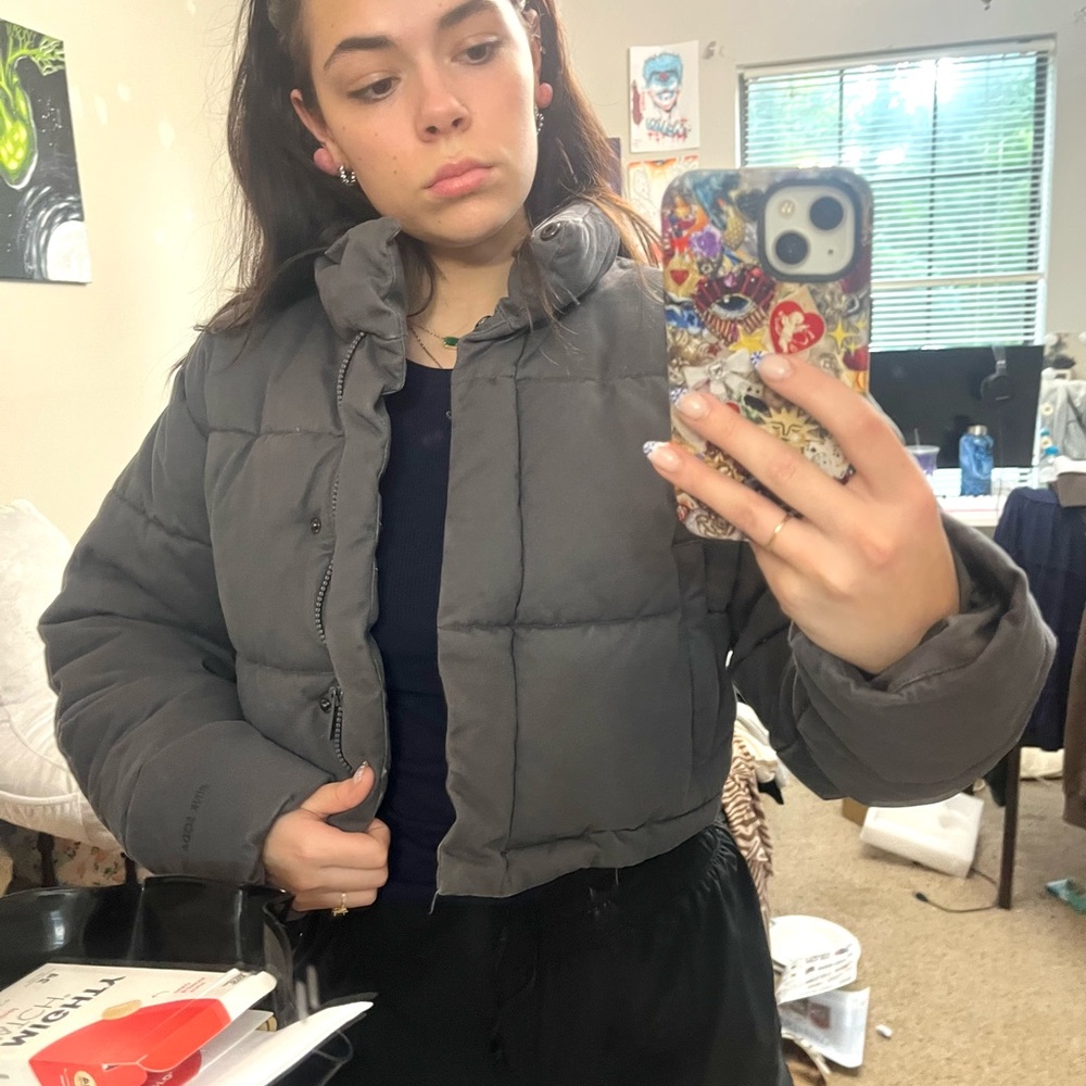 Grey Zip-up Winter Coat